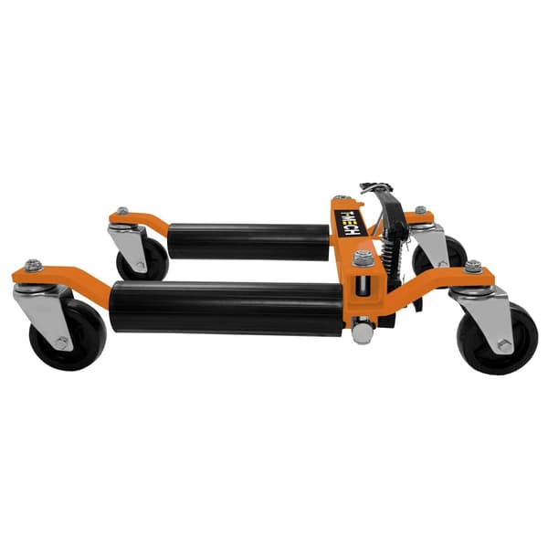 Køretøjspositioneringsskøjter Par Hydraulisk Hjul Bil Dolly Sæt Af 2 Kraftig Løfte Donkraft Transportvogn Fodpedal 12" løfteområde Dæk Op Til 10" Bred