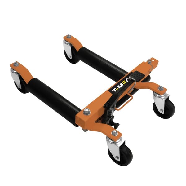 Køretøjspositioneringsskøjter Par Hydraulisk Hjul Bil Dolly Sæt Af 2 Kraftig Løfte Donkraft Transportvogn Fodpedal 12" løfteområde Dæk Op Til 10" Bred
