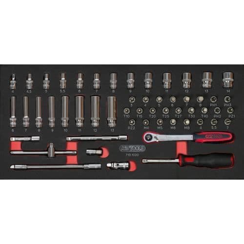 ULTIMATE® 1/4" uttagsset och tillbehör, 54 delar KS TOOLS 713.1020