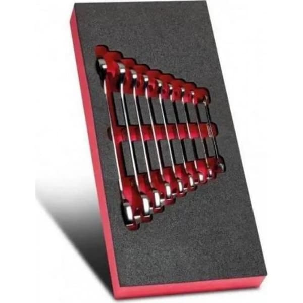 Skummodul 9 skiftnycklar - FACOM - 6 till 24 mm - Stål - Mått 44,6x7 cm - Vikt 1,315 Kg