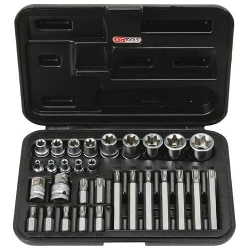 Borrad TORX®-låda, 1/4" - 3/8" - 1/2" - E4 till E24 - T20 till T55 - 30 st KS TOOLS 922.4301