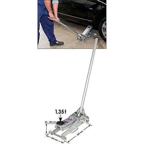 Vigor V2481 Hydraulisk aluminiumjack 1,35t 80-380mm