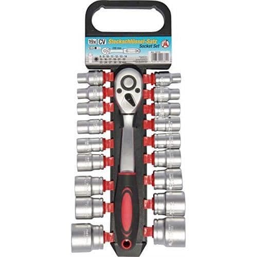 Kraftmann 15110 - Sockelset - 12,5 mm (1/2") - 8 - 32 mm - 19 stycken