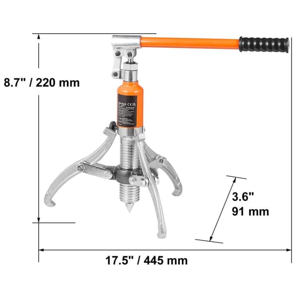 5 ton hydraulisk växeldragare, läcksäker design, horisontell och vertikal drift, flexibel käftomvandling