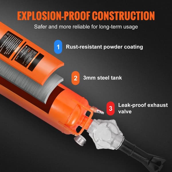 8L kapacitet 120 psi däckpärlsätare, handhållen däckpump, snabb och enkel pumpning, säker att använda