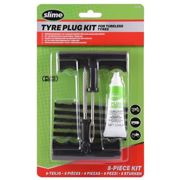 Tubeless reparationssats - SLIME - 5 spår + 2 verktyg - Icke giftig - Brandfritt - Lätt att använda