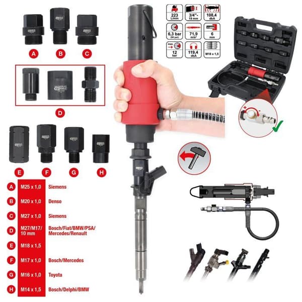 Ks tools - 152.1130 - Set med 9 delar kompressorinsprutningsutdragare
