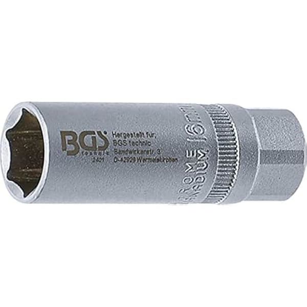 Sexkantig tändstiftshylsa - BGS - 2401 - Krom-vanadiumsstål - 16 mm - Längd 65 mm