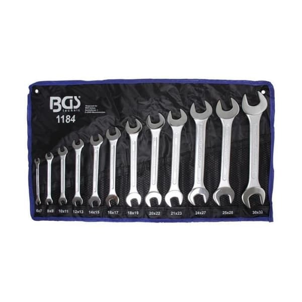Nyckelset - BGS TECHNIC - 12 delar - Krom-vanadium stål - 6x7 till 30x32 mm