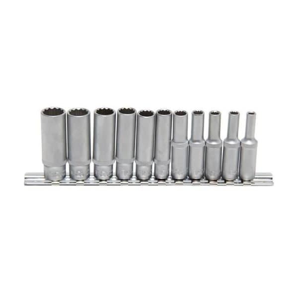 Hylssats, tolvpunkts, djup 6,3 mm (1/4") 11 stycken