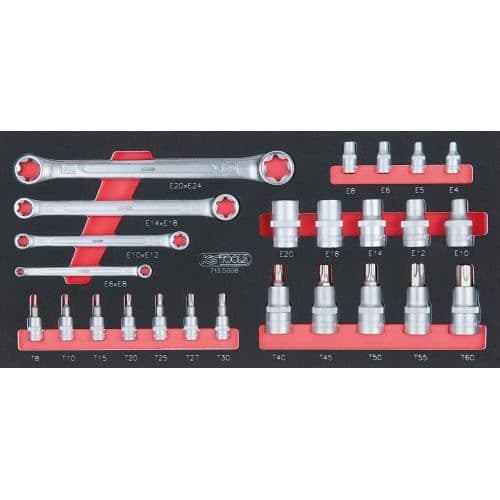 ULTIMATE® hylssats och TORX® skiftnycklar 1/4" - 1/2", 25 delar KS TOOLS 713.5008