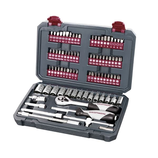 Coffret med hylsor Basic-Line 1/4" 82 delar KRAFTWERK