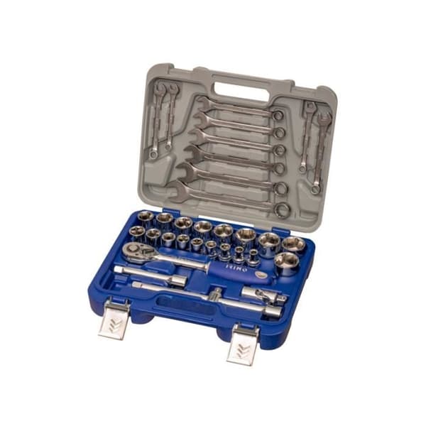 Nyckel- och hylssats - Irimo - 129-33W-4 - 33 delar - Kromvanadinstål - 1/2" 8-32 mm