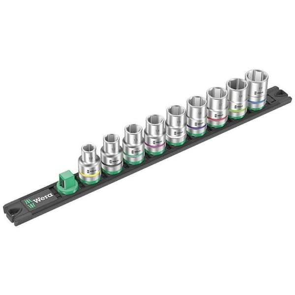 Nyckelset - WERA - C 4 Zyklop - 9 delar - Stål - Magnetstång