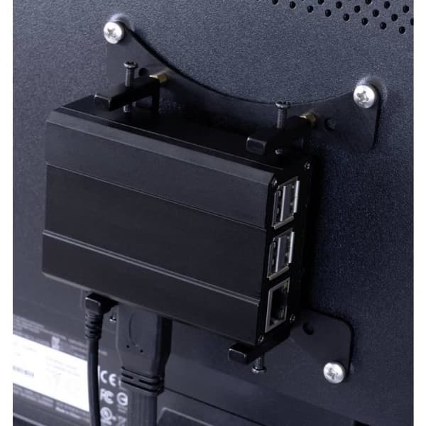 Monteringsfäste för Raspberry Pi-fodral och andra på DIN- och VESA-skena - JOY-IT - Svart