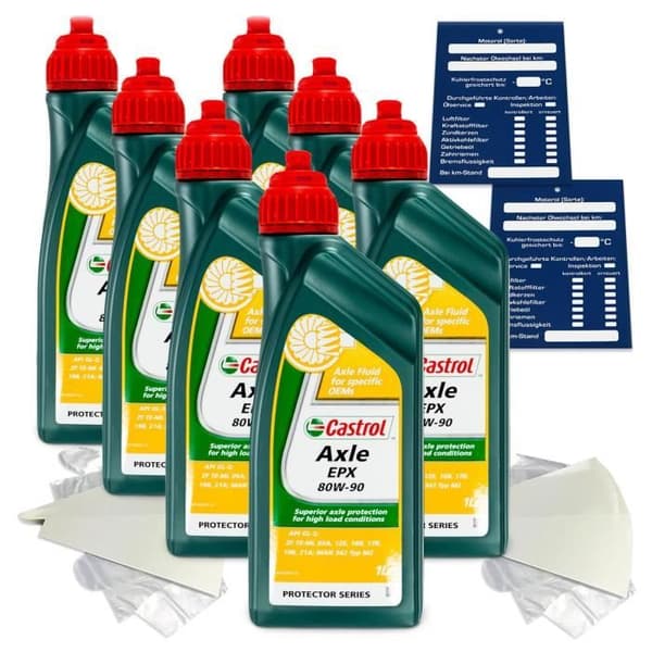7 liter original Castrol Axle EPX 80W-90 transmissionsolja 154CAC 4008177071836 SET