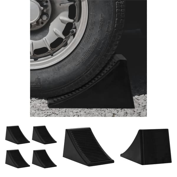 The Living Store stopklods til parkering 4 stk. 16x9x9 cm gummi -  Stopklodser