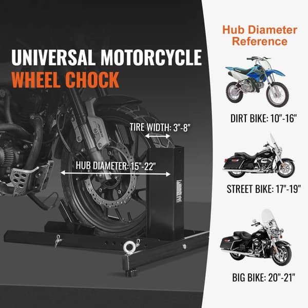 1800 lbs universal motorcykel hjulkloss med 6 justerbara hål, förbättrad stabilitet, kraftig konstruktion