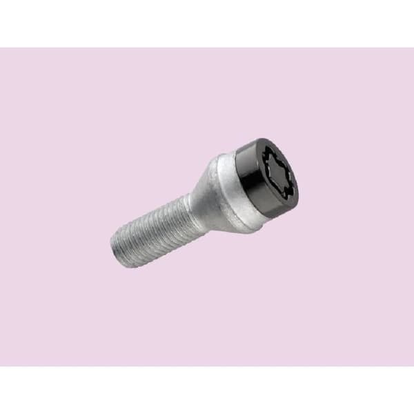 4 st svarta MCGARD stöldskyddsskruvar 12x150 / 60 grader / Längd 42,1 mm / Sockel 17 mm