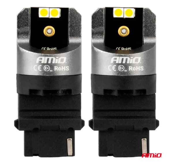 Ledpærer 2 stk canbus P27W 4X3030 SMD hvit 12/24V
