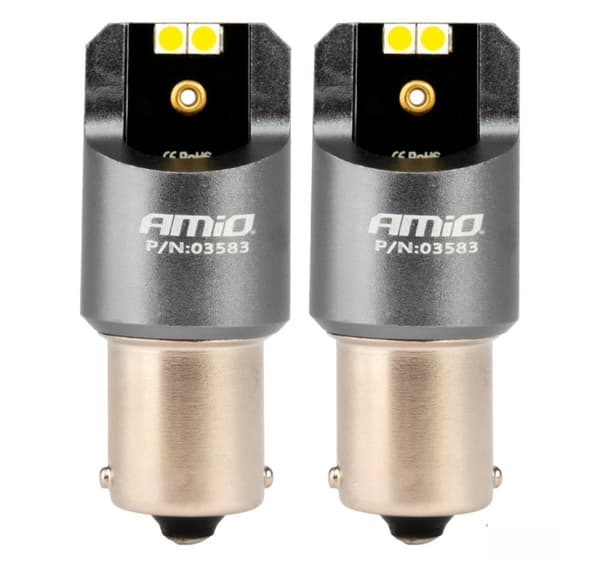 Led pære 2 stk canbus P21W 4X3030SMD hvid 12/24V