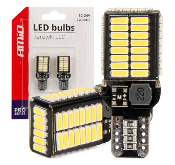 LED pærer canbus T15e W16W 54*4014 SMD hvid 12/24V