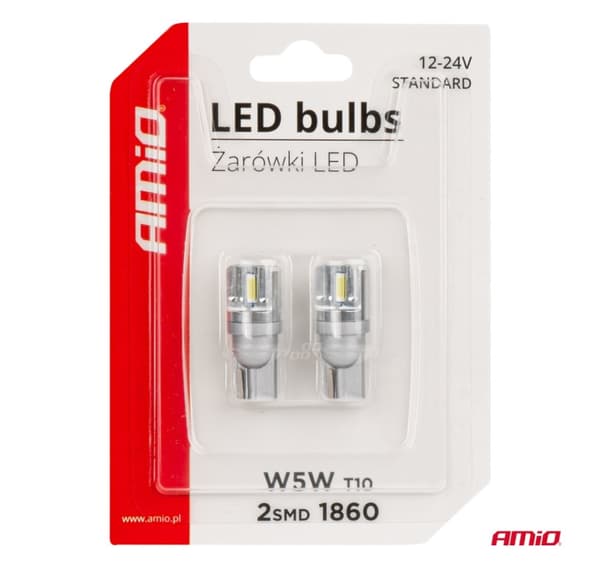 LED-pærer canbus T10 W5W 3*1860 SMD hvit 12/24V