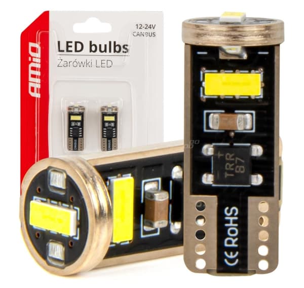 LED-lampor canbus T10e W5W 3*2055 SMD vit 12/24V