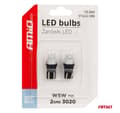 Miniatyrbilde 1 av 3: LED-pærer T10 W5W 2*3020 SMD 12/24V hvit