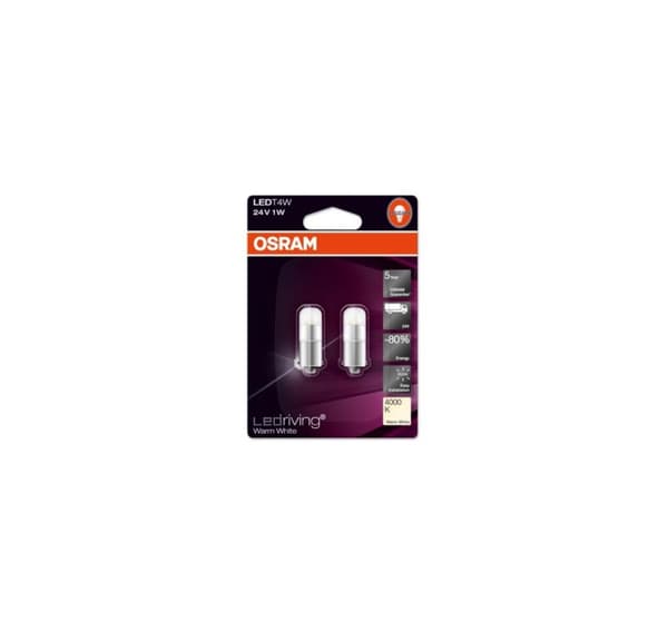 TL 24V BA9s 4000K varmvit 2x blister