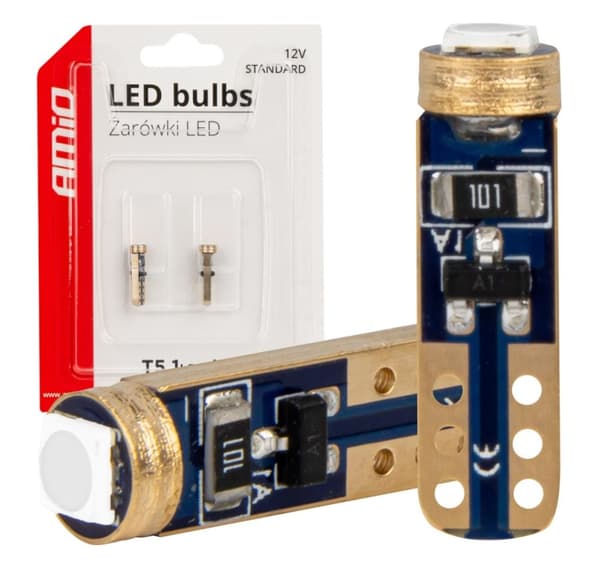 LED pærer standard T5 12V 1 LED blå