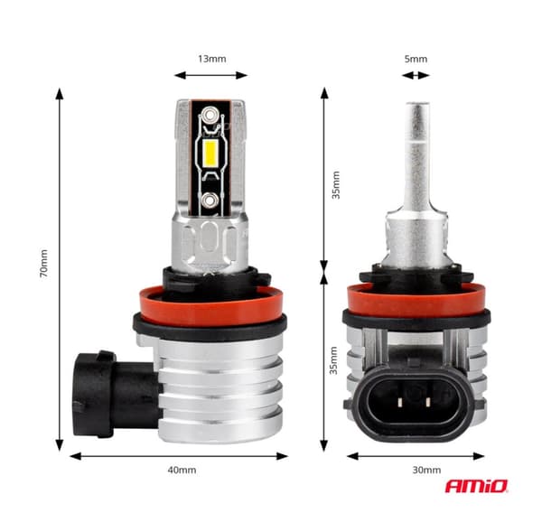 Pærer led 2 stk H8/H9/H11/ serie 9-32V