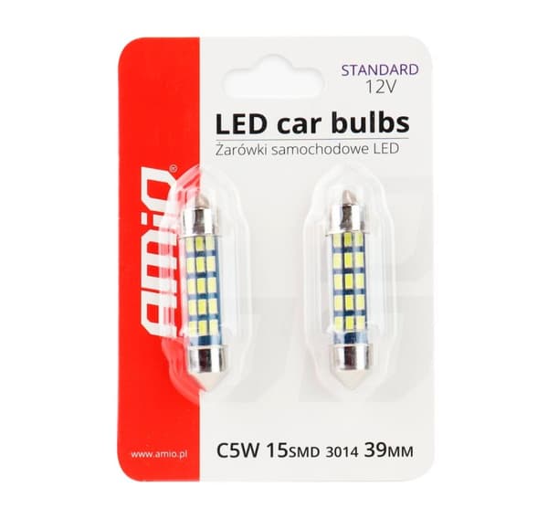 Led polttimot 2 kpl 15SMD C5W 39mm 12V