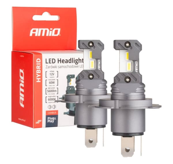LED 2stk H4 H19 6000K Canbus 60W 12V