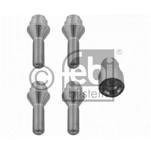 Set med 4 st stöldskyddsskruvar för bilhjul, koniska 12x1,25x30 Febi 27052