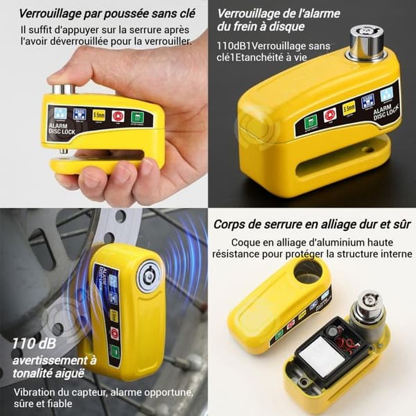 INN Blocker för skivbroms i aluminiumlegering 110DB 8x6,3x3,5cm vattentät för motorcyklar och cyklar motorcykel lås godkänd SRA motorcykel skivbromsb