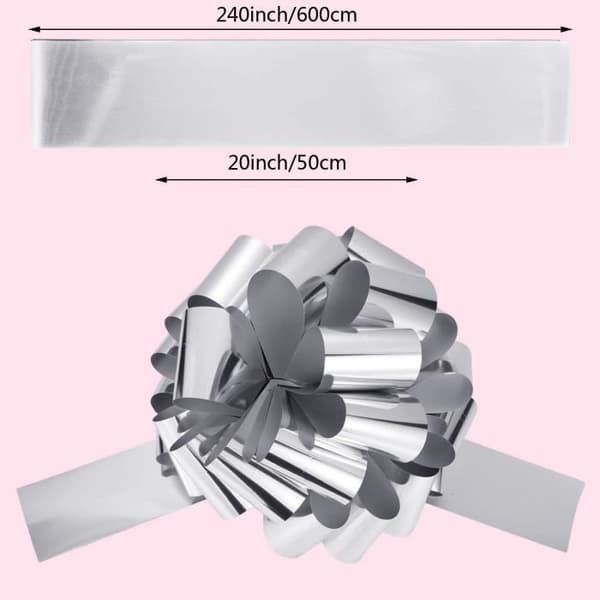 Bilbågar Bröllopsbågar Bröllopsbågar Presentförpackning 50cm för bildekoration Bröllopsfest Firande Silver 20 tum