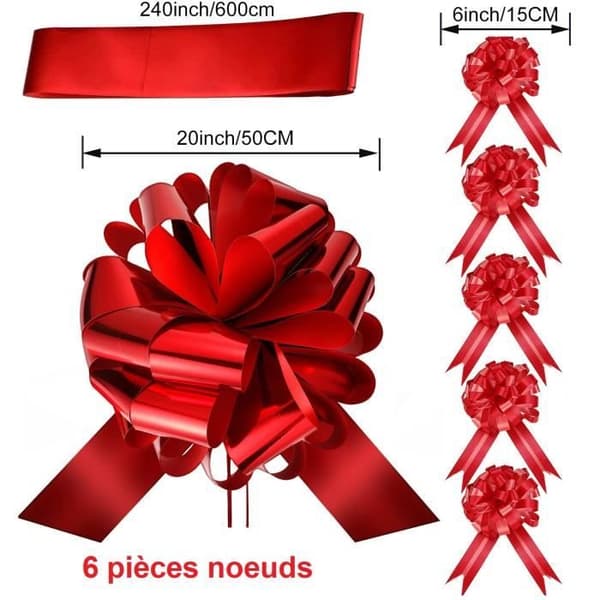 Bilbåge Bilbåge för bröllop 6 delar Röd rosett Julklappar Bildekoration Nya hem Bröllop