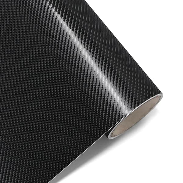 Hiilikuituvinyylifilmi, kestävä PVC-materiaali, helppo kuplaton asennus,Matta musta, 1,52m x 2m