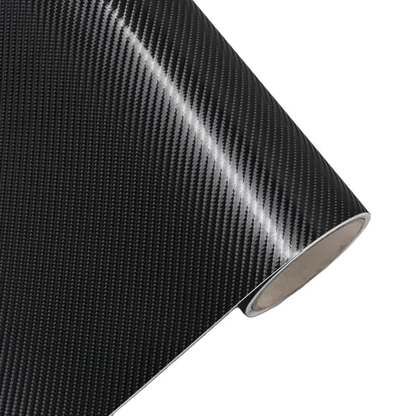Carbon Fiber Vinyl Film, Holdbart PVC Material, Nem Boblefri Anvendelse,Matte sort, 1,52m x 2m