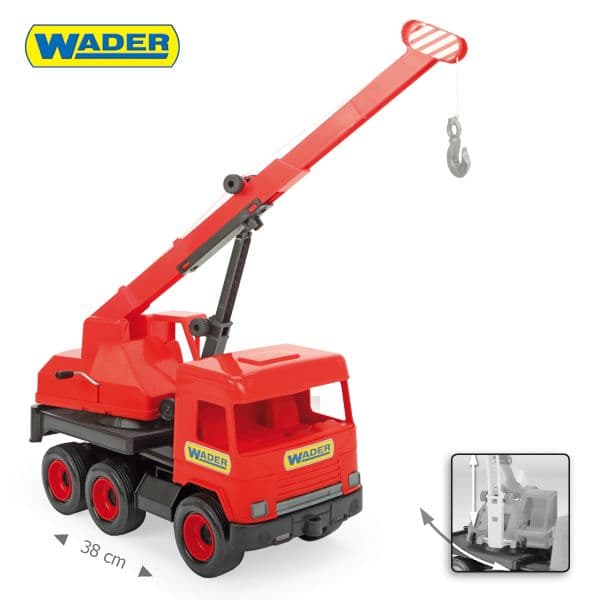 Dźwig czerwony 38 cm Middle Truck w kartonie