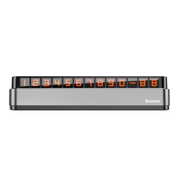 SUPORT numar de telefon parbriz Baseus, functie de inchidere si deschidere prin apasare, sase seturi de numere incluse, gri "ACNUM-B0G" - 695315629386