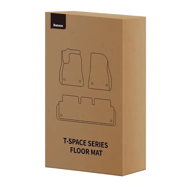 COVOR AUTO Baseus T-Space, set 6 bucati compatibil Tesla Model Y, realizat din TPE+velvet, negru "C20751300111-02" - 6932172634346