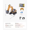 Miniatyrbillede 2 af 2: Fjernstyret gravemaskine, 1:14 skala, lys & lyd, dobbelt batteri,1STK