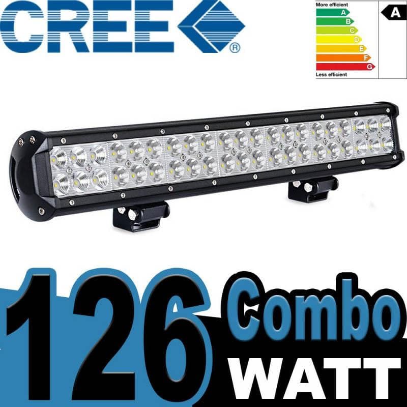 Led extraljusramp 126W CREE COMBO