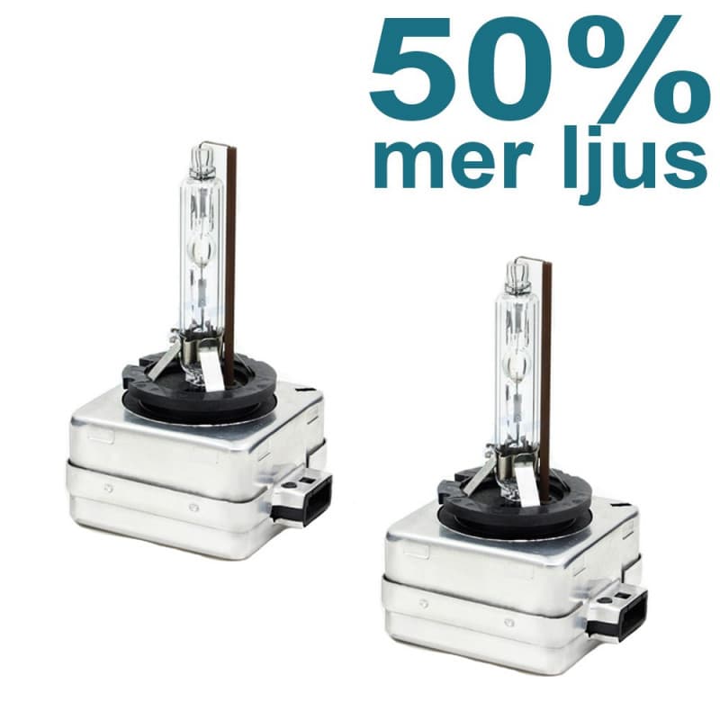 D1S 35W Xenonlampor 50% mer ljus 5500K 2-pack