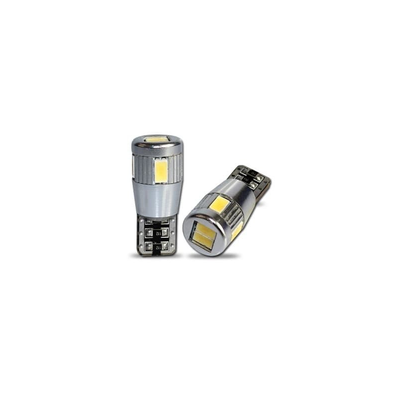 Led diod lampa T10 - W5W 6st 5630 SMD Xenonvit Canbus
