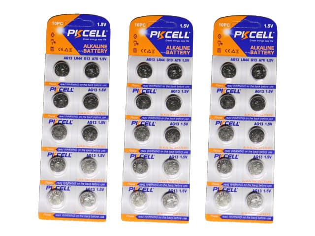 30-pack AG13 LR44 303 357 A76 LR1154 SR44 GP76A Batteri