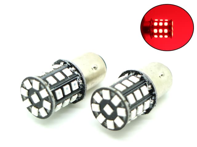 Bay15d Röd p21/5w 1157 Led med 33st 2835smd 2-pack bak bromsljus