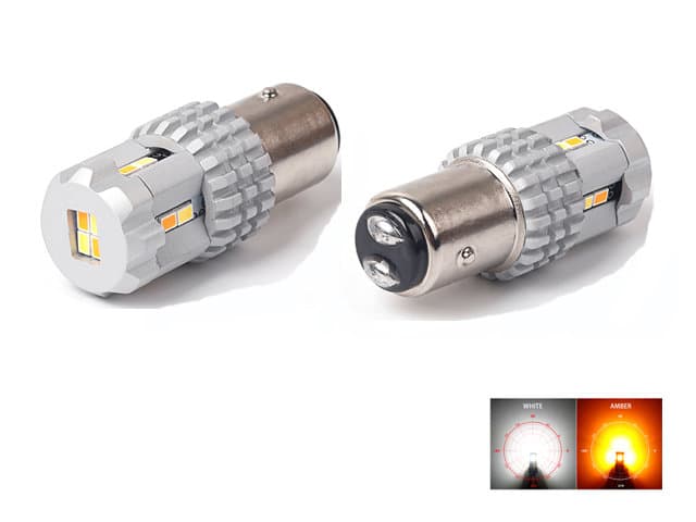 Bay15d p21/5w 1157 Led lampor gulvita chip Dualcolor 2-pack